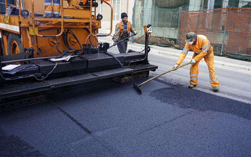 Paving Equipment at Work