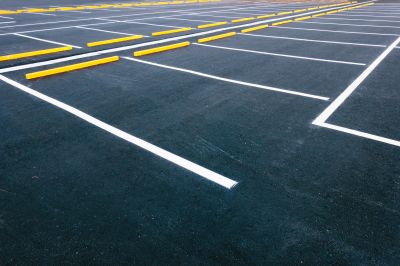 Speed Bump Installation in Parking Lot